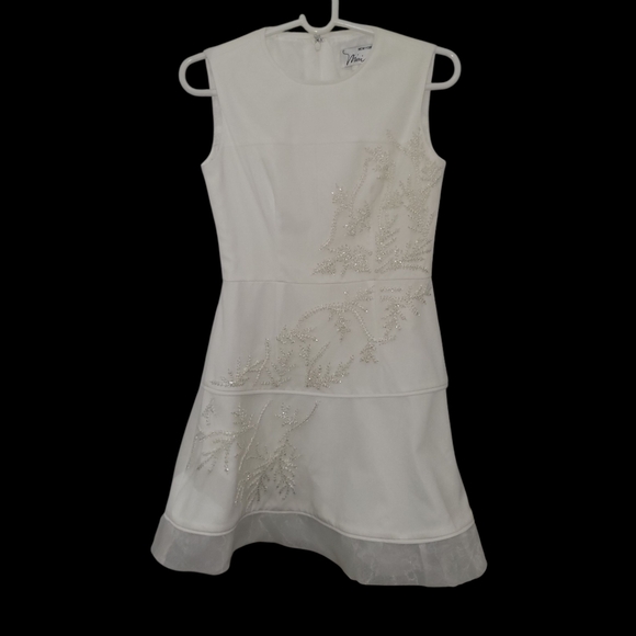 Miri Couture White Bridal Sheath Mini Dress Size Small - Picture 1 of 10